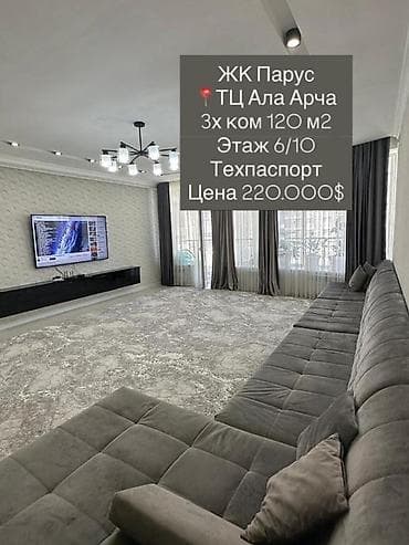 адмираль: 3 комнаты, 120 м², Элитка, 6 этаж, Евроремонт — 1