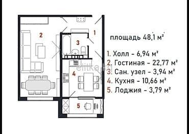 церковь квартира: 1 комната, 48 м², 108 серия, 7 этаж, Готовая ПСО (под самоотделку) — 2