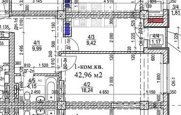 сдаю квартира фучика: 1 комната, 43 м², Элитка, 4 этаж, Готовая ПСО (под самоотделку) — 2