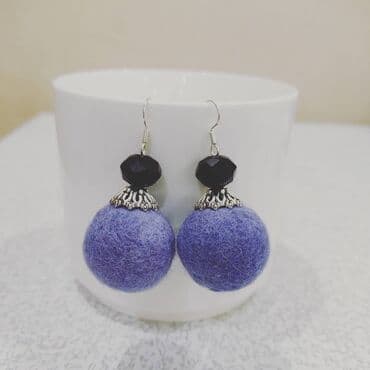 Подарки и сувениры из Кыргызстана: Серьги из войлока Оригинальные серёжки из войлока. Войлочные