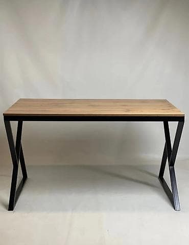 кухонный рабочий стол: Обеденный/рабочий стол в стиле лофт - Столешница: древесная текстура — 2