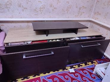 Тумба и подставка для телевизора, Напольная, ЛДСП, цвет - Коричневый