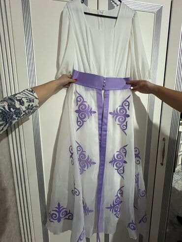 платья большого размера: Национальное платье на узатуу, платье+белдемчи, 44 размер — 3