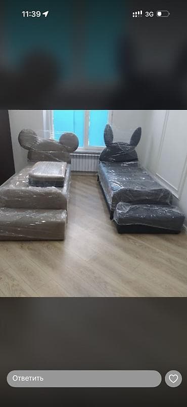 Мебель: Детские кровати с мягкими изголовьями в виде ушек - Две односпальные — 1