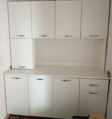 Кухонный гарнитур, Б/у, цвет - Белый, ДСП, Самовывоз
