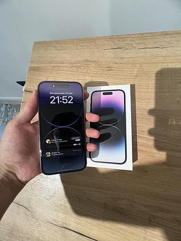 mac save: IPhone 14 Pro, Б/у, 128 ГБ, Deep Purple, Коробка, 80 % — 2