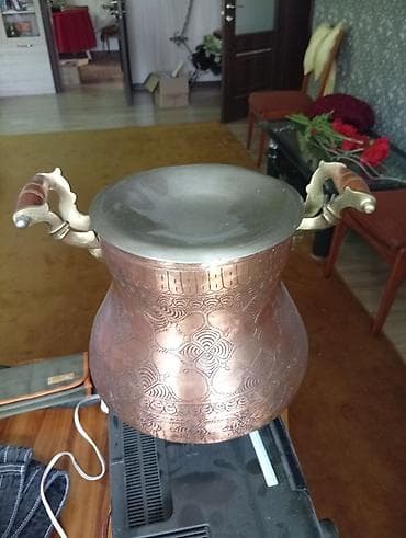 кококола крышки: Медный ковш/котёл с крышкой и двумя ручками - Материал: кованая медь — 3