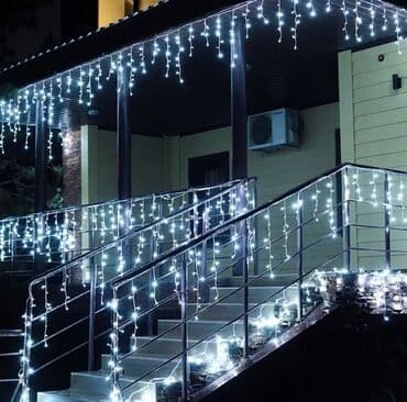 белая ёлка: Гирлянда Дождик. 3*3м
Работает от сети
Цвет провода прозрачный — 7