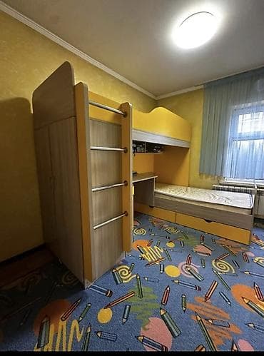Детский мир: Двухъярусная детская кровать, Б/у, ЛДСП, цвет - Желтый — 3