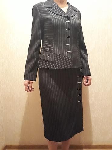 Костюм с юбкой, Модель юбки: Прямая, Миди, Пиджак, Корея, XL