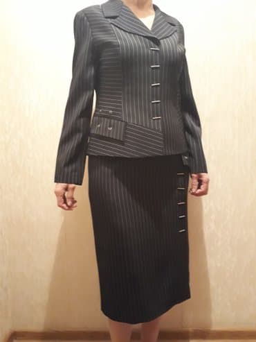 теннисный юбка: Костюм с юбкой, Модель юбки: Прямая, Миди, Пиджак, Корея, XL — 1