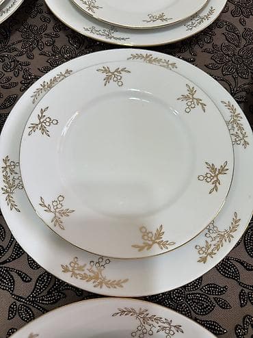 Посуда: Винтаж! Классика! Столовый сервиз из белоснежного фарфора с позолотой — 2