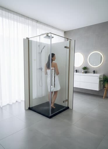 Душевая кабина Квадрат, Размер: 90 x 90 см, Высота поддона: 195 см,Покрытие: Прозрачный