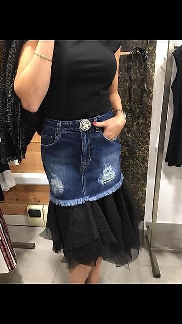 wrangler джинсы: Италия 🇮🇹 новая Юбка 2 в 1 (джинсовая юбка + юбка из пачки) размер L — 1