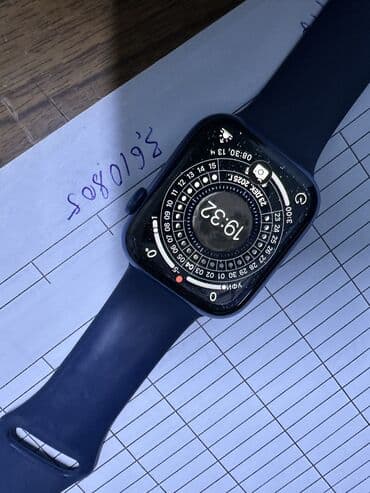 часы apple watch 7: Apple Watch Series 7 (GPS), 45 мм Комплект полный Цвет:синий 32гб — 4