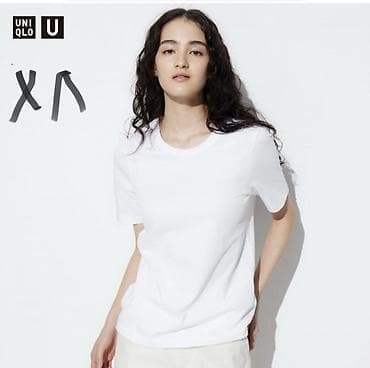 Футболка, Классическая модель, Uniqlo, Хлопок, L, XL, 2XL — 4