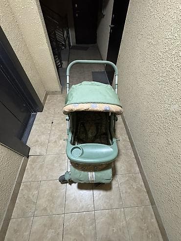 скупка колясок: Прогулочная детская коляска, цвет светло‑зеленый с принтами — 5