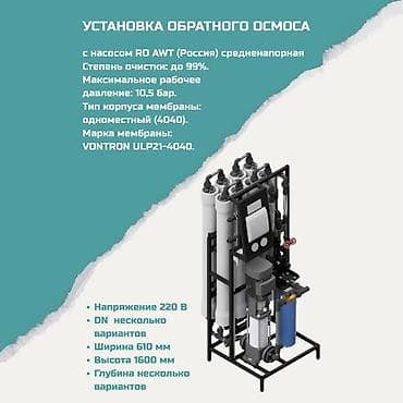 Установка обратного осмоса (средненапорная) с насосом RO AWT (Россия)