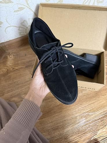 ролик обувь: Женские замшевые дерби, черные. - Материал верха: натуральная замша — 1