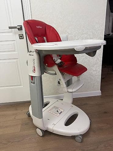 Стульчик для кормления, Б/у, Peg perego, Пластик, Трансформер, цвет - Красный, Самовывоз