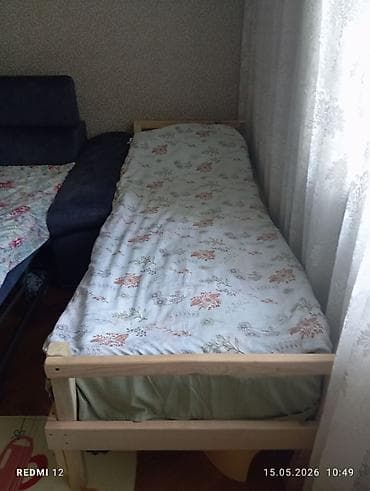 Үй жана бакча: Односпальная кровать из массива (сосна), ручная сборка. ВМЕСТЕ С — 3