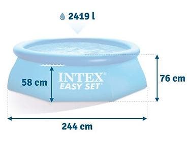 Спорт жана эс алуу: Бассейн надувной Intex Easy Set 244х76 см (28110). Бассейны серии — 4