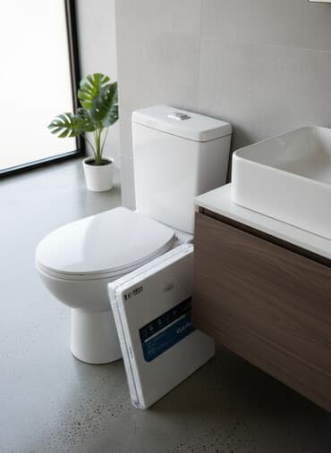 туалет деревянный: Унитаз Напольный, Материал: Фарфор — 1