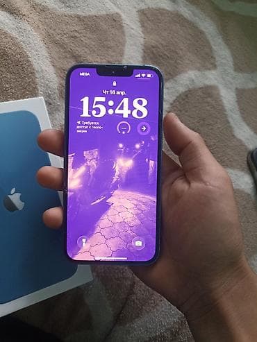 Техника жана электроника: IPhone 13, Колдонулган, 128 ГБ, Көк, Куту, 74 % — 3