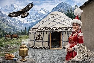 Аренда юрты, Каркас Деревянный, 85 баш, Казан, Посуда, С полом