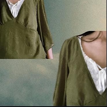 летняя кофточка: Зеленая блузка ✦ (h&m) размер: EUR 42, US 12 (похоже на S-M) — 3