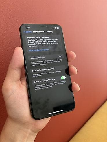 iphone xc: IPhone Xs Max, Б/у, 64 ГБ, Black Titanium, Чехол, Коробка, 75 % — 6