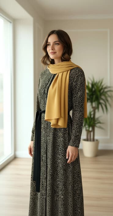 национальные украшения бишкек: Повседневное платье, Турция, Осень-весна, Длинная модель, Вискоза, L — 1