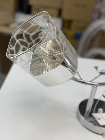 study lamp: Люстра двух рожковая - Дизайн: изогнутая хромированная планка с — 2