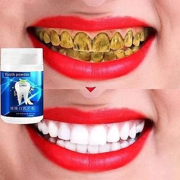 🦷 Порошок для отбеливания зубов Убирает налет Отбеливает на