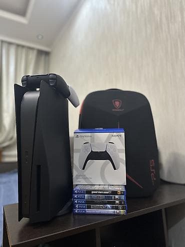 диски для ps: Продаю Playstation 5 Fat (Disk Version) Black. -на консоли приобретено — 1