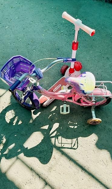 Детский транспорт: Детский велосипед, 2-колесный, 4 - 6 лет, Для девочки, Б/у — 1