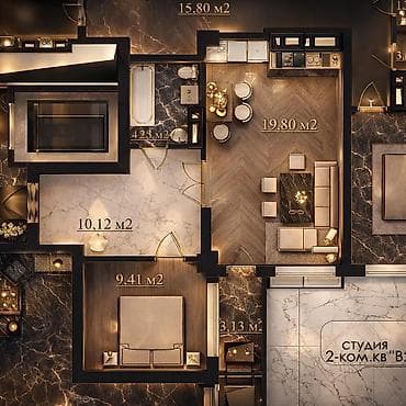 elegance stroy: 2 комнаты, 49 м², Элитка, 10 этаж, Готовая ПСО (под самоотделку) — 5