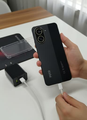 телефон простые: Poco C71, Б/у, 64 ГБ, цвет - Черный, 2 SIM — 1