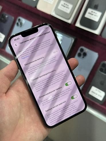 tab s: IPhone 13 Pro, Б/у, 128 ГБ, Графит, Защитное стекло, Чехол, Кабель, В рассрочку, 94 % — 6
