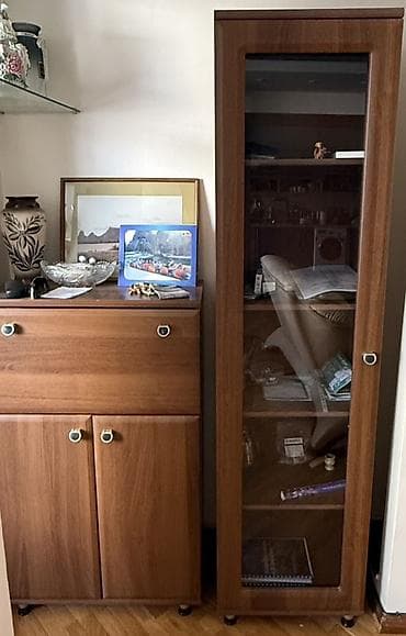 Отургучтар, табуреттер: Комплект мебели для гостиной/кабинета из ЛДСП под тёплый орех с — 3