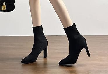 Туфли: Ботильон черный, материал замша
демисезон — 1