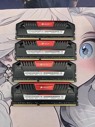 Настольные ПК и комплектующие: Оперативная память (RAM) для ПК, Б/у, Corsair, 32 ГБ, DDR3, 2400 МГц — 2