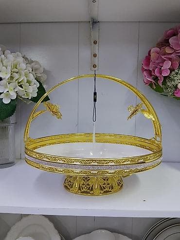 на свадьбу: Элегантная сервировочная этажерка/блюдо на подставке с декоративной — 2