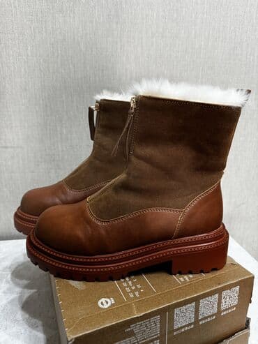 сапоги зимние женские натуральная кожа натуральный мех распродажа: Зимние женские ботинки/полусапоги - Материал верха: замша в тёплом — 3