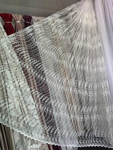 вышивка лентами подушки: Тюль с вышивкой, коллекция белых легких штор. - Материал: тонкая — 10