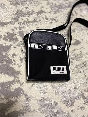 Барсетки: Барсетка, Puma, Материал: Экокожа, Оригинал, Регулируемый ремень, Б/у — 1