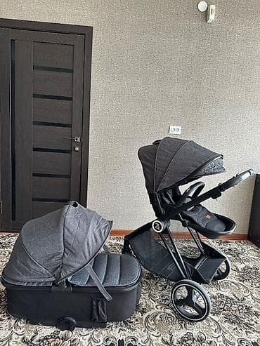 ining baby коляска 2 в 1: Детская коляска 2 в 1 (прогулочный блок + люлька), цвет графит/черный — 1