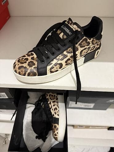 nike dunk: Кроссовки Dolce & Gabbana оригинал леопардовым принтом - Модель — 1