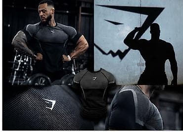 Мужская одежда: Спортивная футболка GYM SHARK черного цвета с коротким рукавом. - — 3