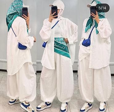 оверсайз одежды: Костюм oversize для женщин в стиле modest fashion. Состав комплекта — 2